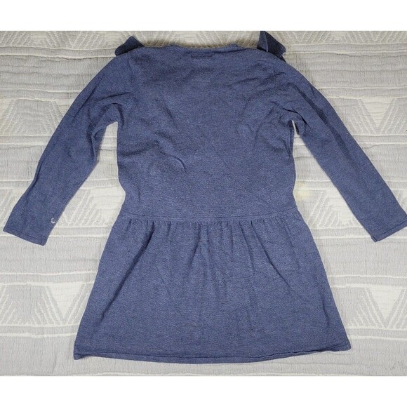 ZARA Girls Knit Ruffle Sweater Dress Blue Size 7 (122 cm)‎ – Winter Collection - Picture 4 of 4